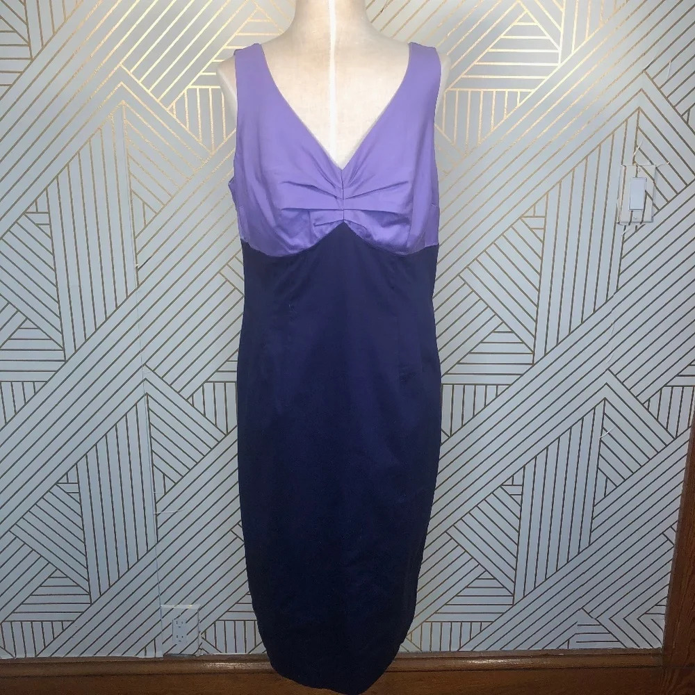 Boden Colorblock Purple Empire Sleeveless Dress‎